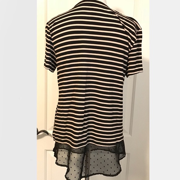 Bobeau Layered Look Stripe V-Neck Top - Picture 7 of 8